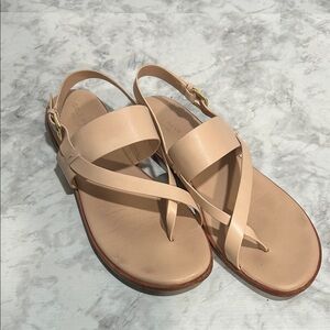 COLE HAAN WOMENS  BEIGE LEATHER STRAPPY SANDALS Sz 8.5 B